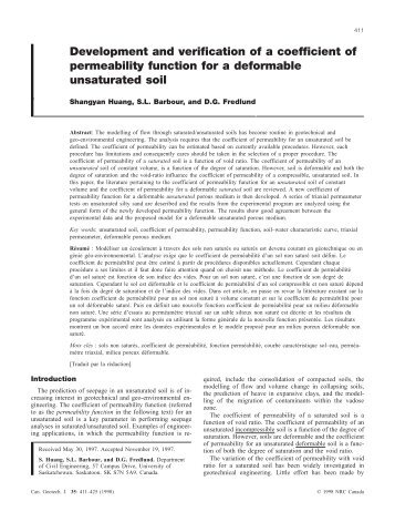 Development and verification of a coefficient of permeability function ...