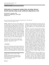 Fabrication of transparent methacrylate zirconium siloxane hybrid ...