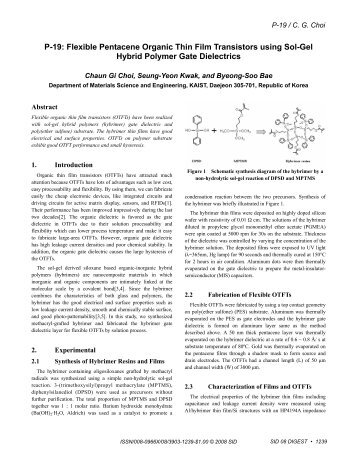 Flexible Pentacene Organic Thin Film Transistors using Sol-Gel ...