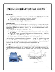 FM 306: SIZE REDUCTION AND SIEVING - Chemical Engineering ...