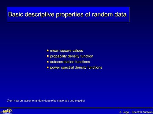 Spectral Analysis and Time Series - max planck research school ...