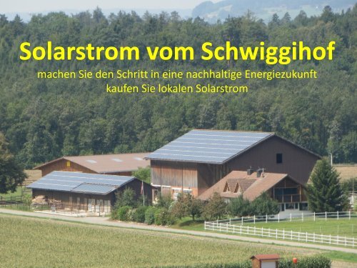 Solarstrom vom Schwiggihof - Solarbauern