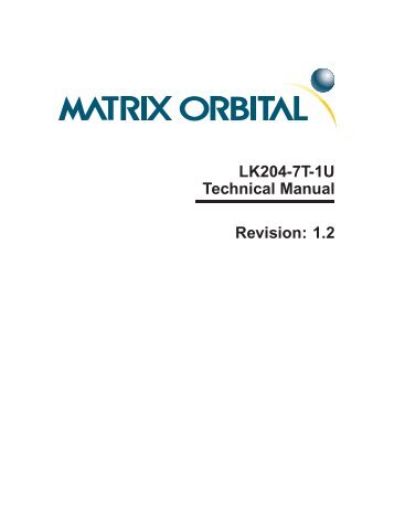 LK204-7T-1U Technical Manual Revision: 1.2 - Solarbotics
