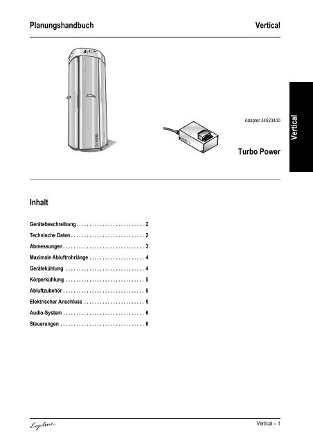 Planungshandbuch Vertical Vertical Turbo Power Inhalt