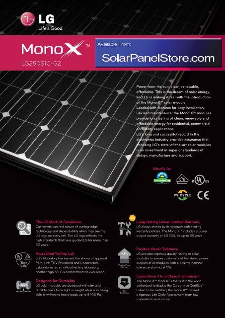 LG250S1C-G2 - the Solar Panel Store