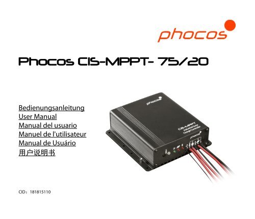 Phocos CIS-MPPT- 75/20 - the Solar Panel Store