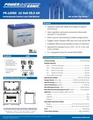 PS-12550 12 Volt 55.0 AH - Power-Sonic Corp.