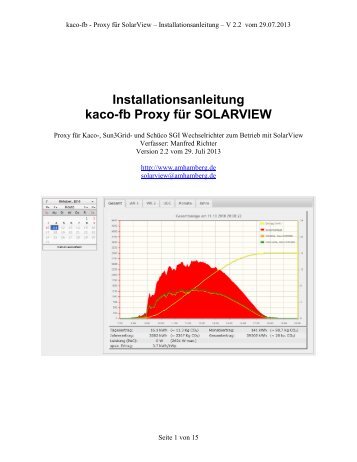 Kaco-fb installieren und einrichten - SolarView