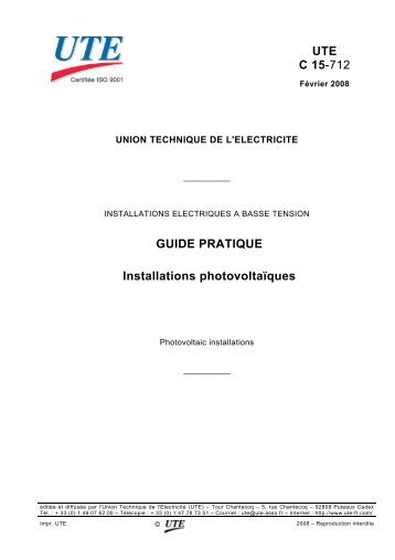 UTE C 15-712 GUIDE PRATIQUE Installations ... - Solarweb