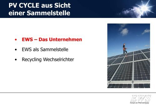 EWS als Sammelstelle - SolarZentrum Hamburg