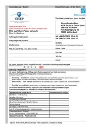 Bestellformular / Order Form 1/4 Veranstaltung ... - Comtecmed.com