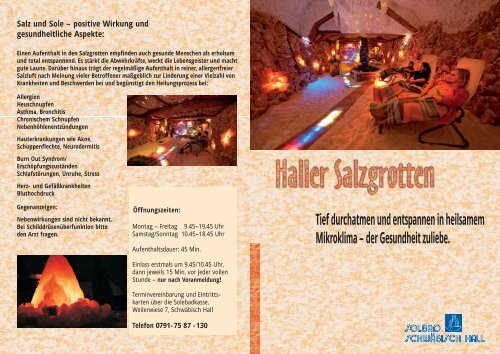 Weitere Informationen Zur Salzgrotte Solbad Schw bisch Hall