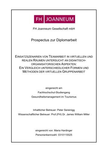 Prospectus zur Diplomarbeit - act2win Consulting GmbH