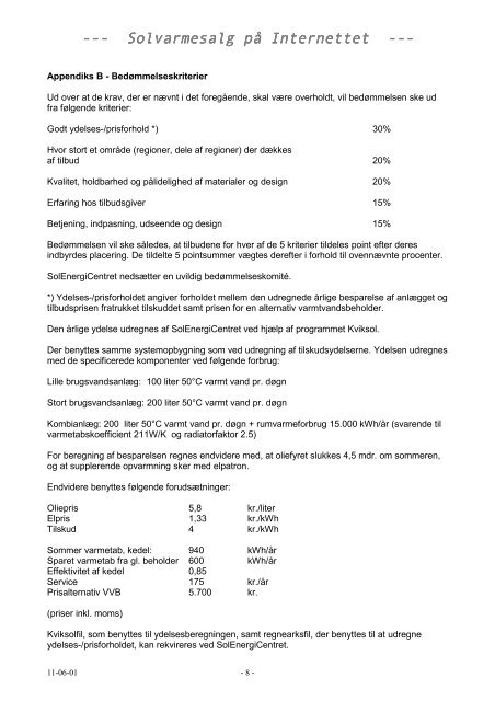 Prisliste og konkurrence - SolEnergiCentret