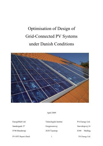 Optimisation of Design of Grid-Connected PV Systems under Danish ...