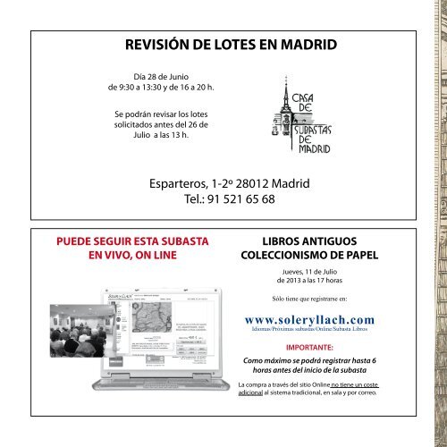 revisiÃ³n de lotes en madrid - Bibliorare