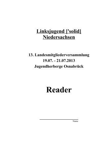 Linksjugend ['solid] Niedersachsen Reader