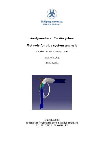 Analysmetoder fÃ¶r rÃ¶rsystem Methods for pipe system analysis - DiVA