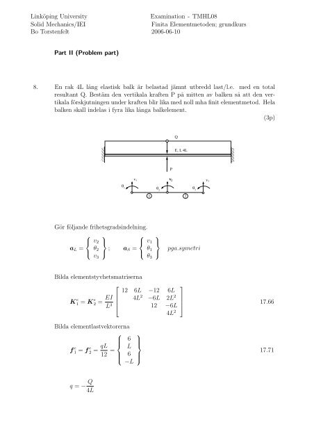 Solution proposal! - Division of Solid Mechanics - LinkÃ¶ping University