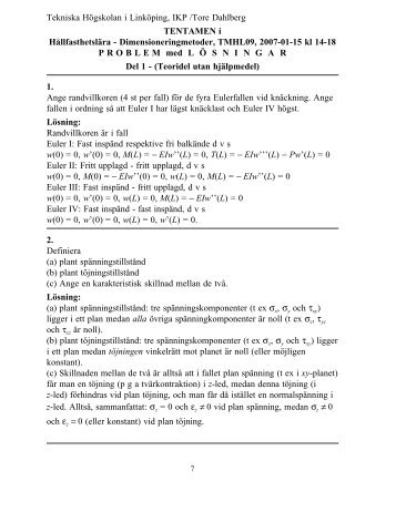 Dimensioneringmetoder, TMHL09, 2007-01-15 k