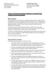 Computer Exercise 3 - Division of Solid Mechanics - Linköping ...