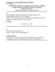 Linköpings Universitet, Hållfasthetslära, IEI/IKP Tore Dahlberg ...