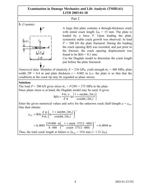 2003-01-18 - Division of Solid Mechanics