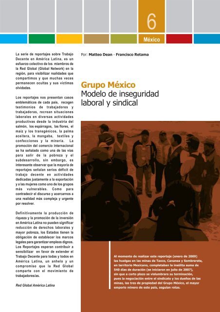 Grupo MÃ©xico Modelo de inseguridad laboral y sindical - Solidar