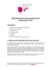 SOLIDAR Silver Rose Awards 2013 Nomination Form