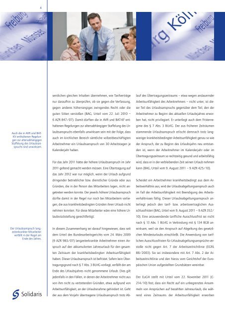 Jahrgang 15 | Ausgabe 2/Mai 2012 Solidaris Information