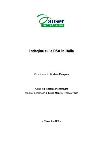 Indagine sulle RSA in Italia - Auser