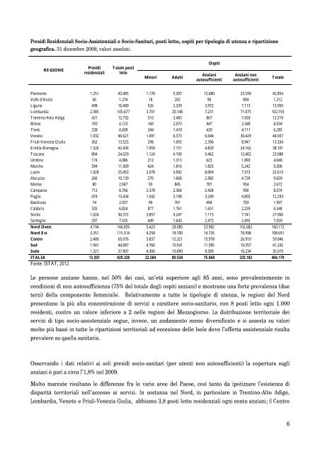 Indagine sulle RSA in Italia - Auser