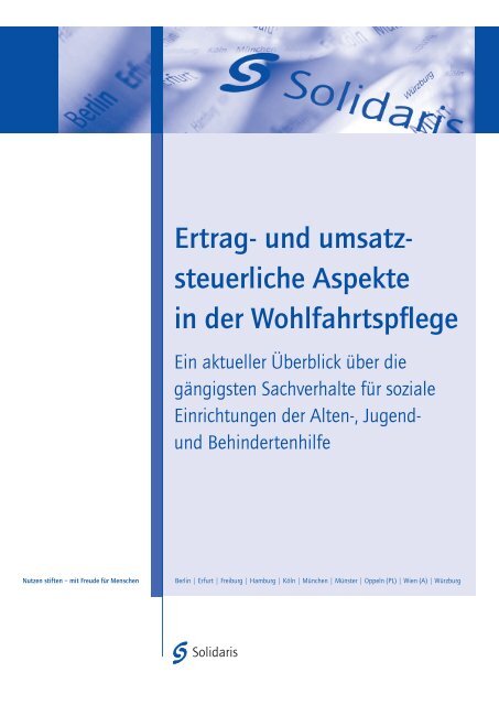 Ertrag- und umsatzsteuerliche Aspekte in der Wohlfahrtspflege