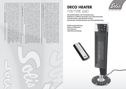 DECO HEATER TYP/TYPE 690 - Solis