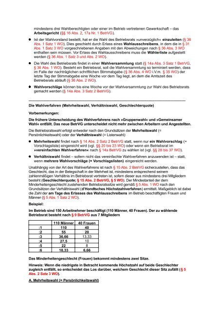 Betriebsratswahl Übersichten - SoliServ