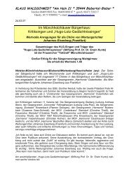 Kritiksingen und âHugo-Lotz-GedÃ¤chtnissingenâ - Solmser ...