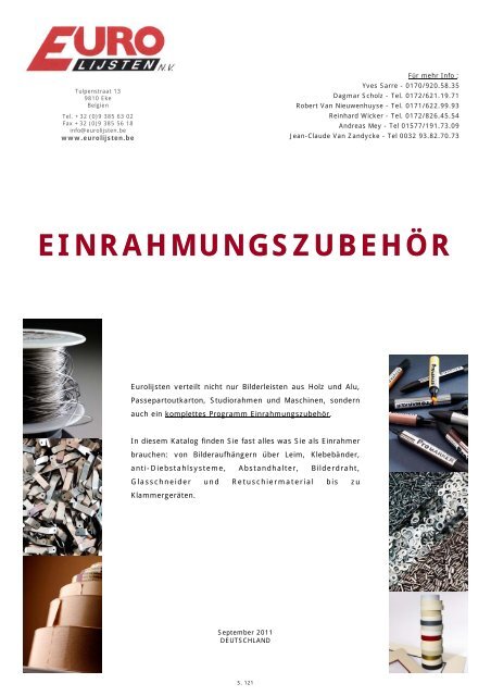 Einrahmungszubehör DEUTSCHLAND 2011 ZP - Eurolijsten