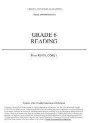 GRADE 6 READING - Virginia Department of Education ...