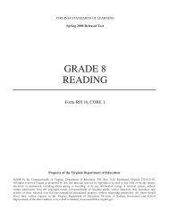 Spring 2008 Grade 8 Reading - Virginia Department of Education ...