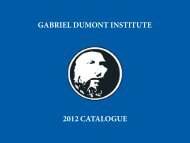 2012 catalogue - Home - Gabriel Dumont Institute