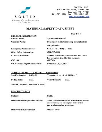 MSDS-SynBase PO 40 - Soltex