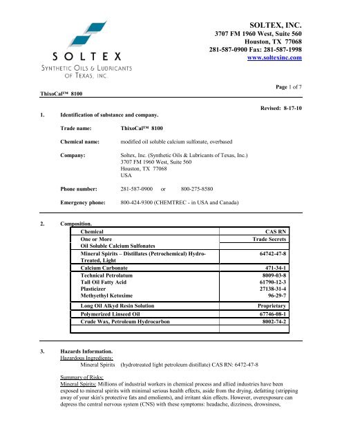 SOLTEX, INC.