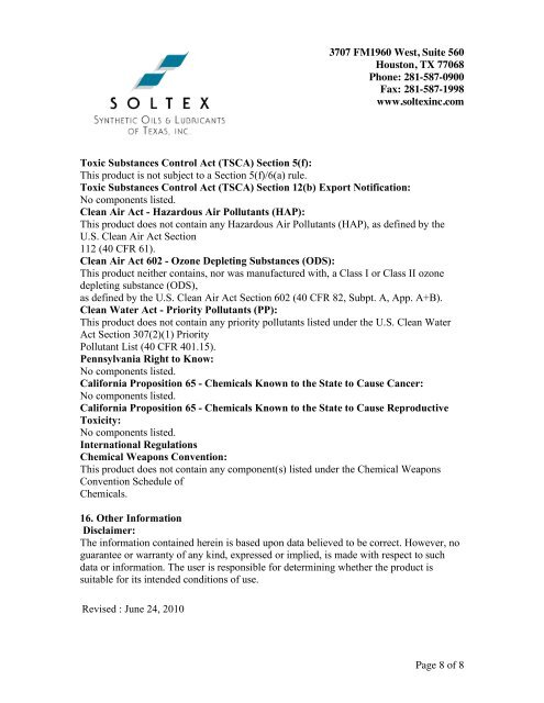 MSDS-S Flow PPD/VM - Soltex