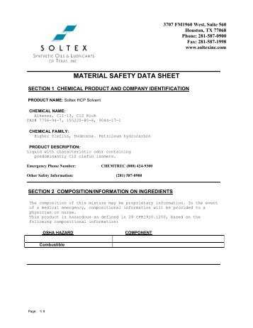 MSDS-HCP Solvent - Soltex