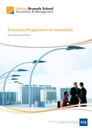 Executive Programme en Immobilier - Solvay Brussels School