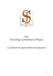 1911 First Solvay Conference on Physics - Solvay Institutes