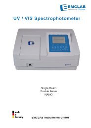 UV / VIS Spectrophotometer made in Germany - EMCLAB Instruments