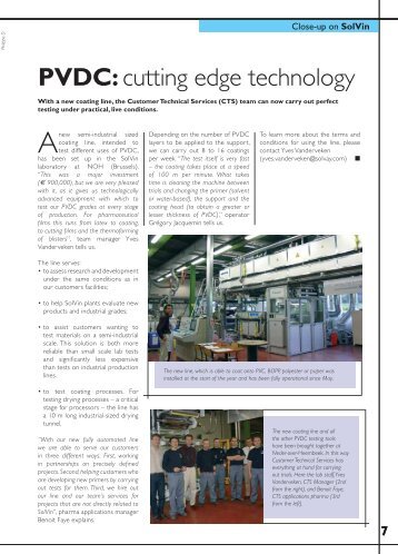 PVDC: cutting edge technology - Solvay Plastics