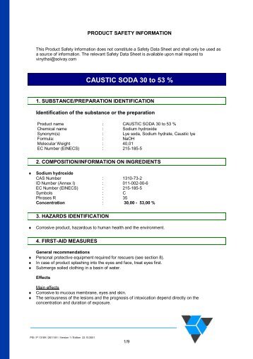 CAUSTIC SODA 30 to 53 % - Solvay Plastics