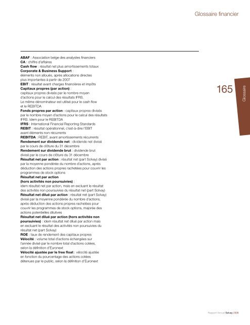 Rapport Annuel Solvay 2008